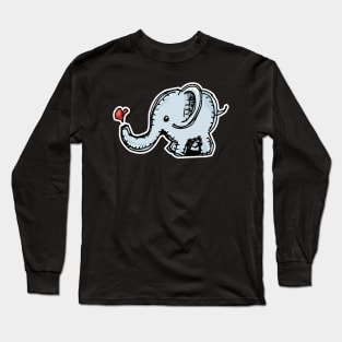 Womens Cute Baby Elephat Long Sleeve T-Shirt